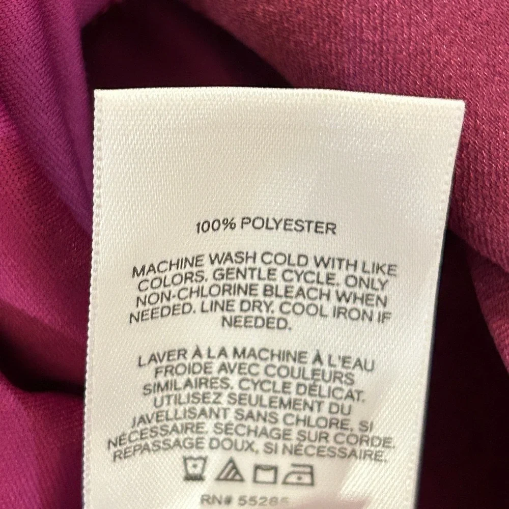 Magenta Pink Satin Wrap Front Maxi Dress Formal Party MEDIUM